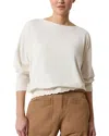 Lilla P Elastic Hem Dolman Boatneck Top In Neutral