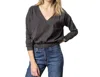 Lilla P Elastic Hem V-neck In Black In Black
