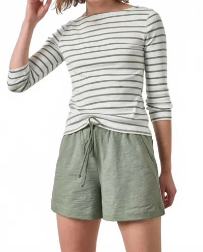 Lilla P Elastic Waist Drawcord Shorts In Sage In Multi