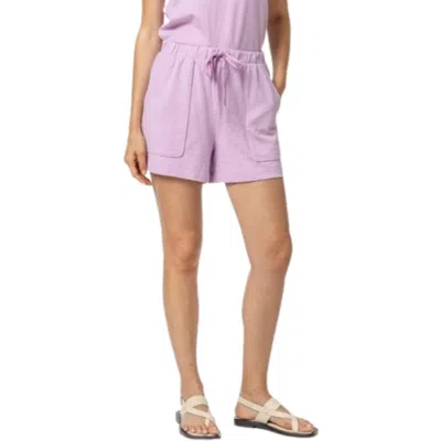 Lilla P Elastic Waist Drawstring Shorts In Calypso In Purple