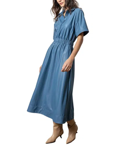 Lilla P Elastic Waist Dress In Blue
