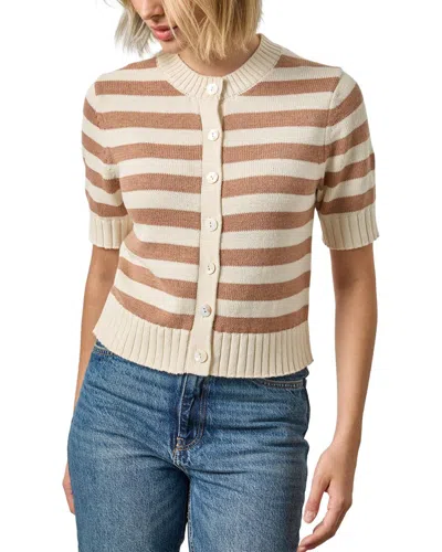 Lilla P Elbow Sleeve Button Cardigan In Brown