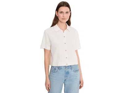 Lilla P Elbow Sleeve Button Down T-shirts In Neutral