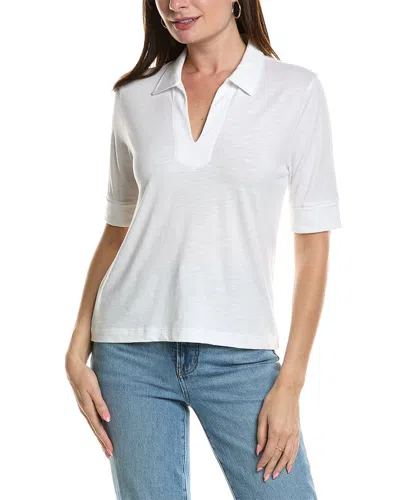 LILLA P ELBOW SLEEVE COLLARED T-SHIRT