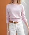 Lilla P Everyday Crewneck Sweater In Pink In Pink