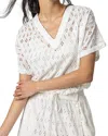 Lilla P Eyelet Drawstring Dolman V-neck Top