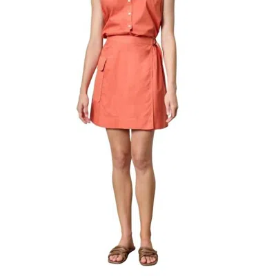 Lilla P Eyelet Pocket Wrap Skirt In Terra Cotta In Orange