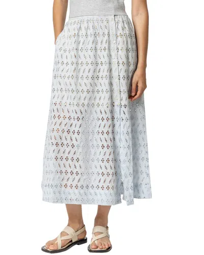 Lilla P Eyelet Side-button Maxi Skirt In Green