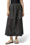 Lilla P Eyelet Side Button Maxi Skirt In Black