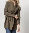 LILLA P FELTED CARDI-COAT SWEATER IN DEEP PINE