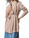 Lilla P Felted Cardi Coat Sweater In Rose Quartz In Brown