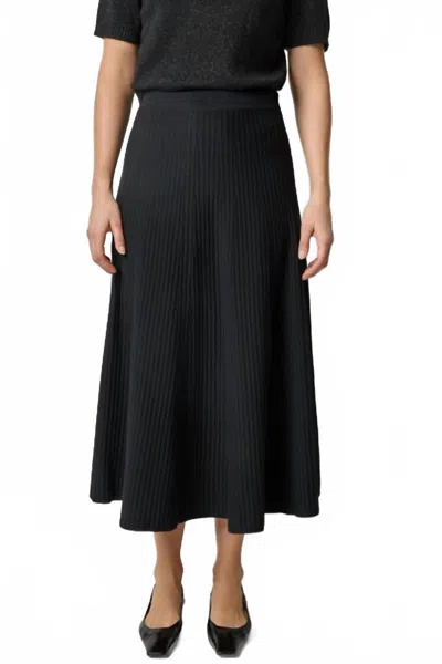 Lilla P Flared Knit Skirt In Black