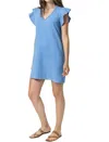Lilla P Flutter Sleeve Gauze Dress In Marina In Multi