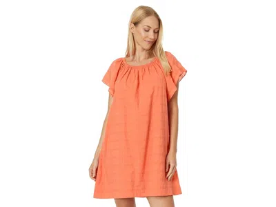 Lilla P Flutter Sleeve Raglan Dress In Orange
