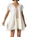 Lilla P Flutter Sleeve Tiered Dress In Ecru In White