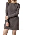 Lilla P Front Seam Crew Dress In Iron In Grey