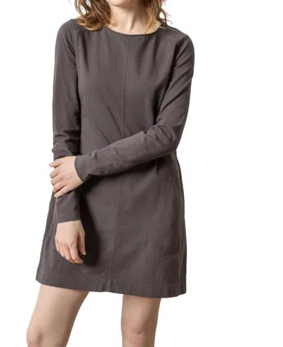 Lilla P Front Seam Crew Dress In Iron In Grey