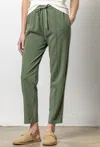 Lilla P Front Seam Sweat Pant In Elm In Green