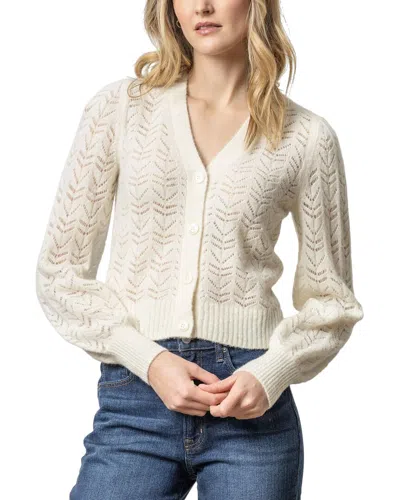 Lilla P Full Sleeve Cardigan Sweater In Ivory In White