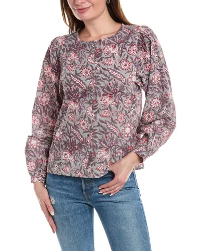 Lilla P Full Sleeve Button-down In Purple