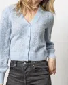 Lilla P Full Sleeve Cardigan Sweater In Glacier In Grey