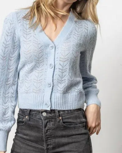 Lilla P Full Sleeve Cardigan Sweater In Glacier In Grey