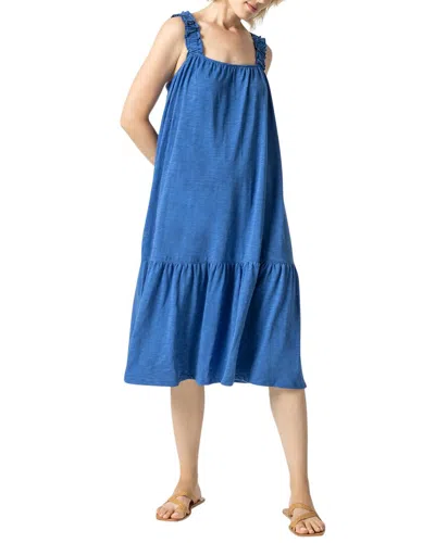 Lilla P Gathered Strap Peplum Dress In Blue
