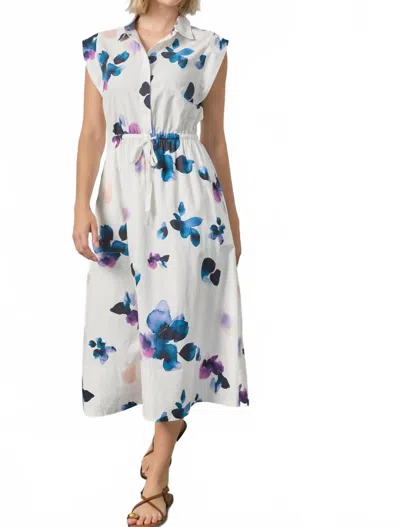 Lilla P Gusset Sleeve Midi Dress In Orchid Prt In Multi