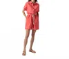Lilla P Half Placket Shirt Dress In Reef In Pink
