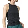 LILLA P HALTER CREWNECK TANK TOP IN BLACK