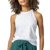 LILLA P HALTER CREWNECK TANK TOP IN WHITE