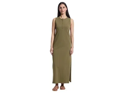 Lilla P Henley Maxi Dress In Green