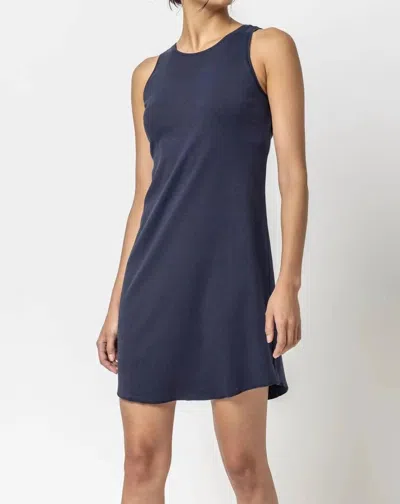 Lilla P High Neck Dress In Navy In Blue