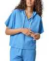 Lilla P Hoodie Poncho In Bluejay In Blue