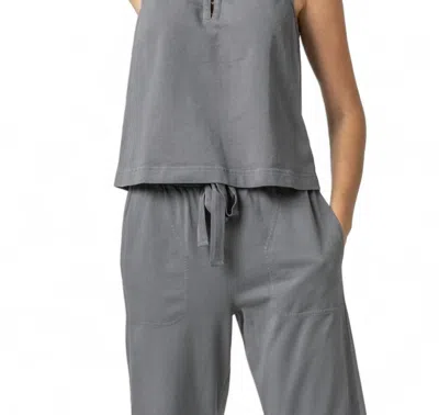 Lilla P Hook & Eye Tank Top In Granite In Black