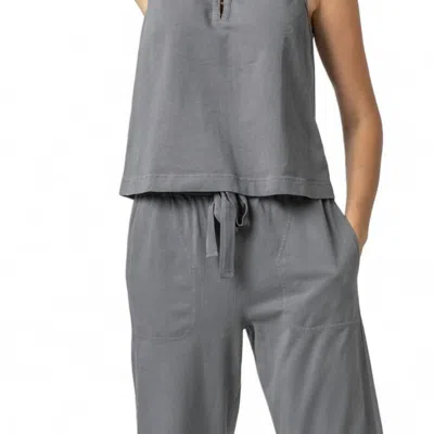 Lilla P Hook & Eye Tank Top In Granite In Grey