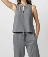 Lilla P Hook And Eye Top In Granite In Black