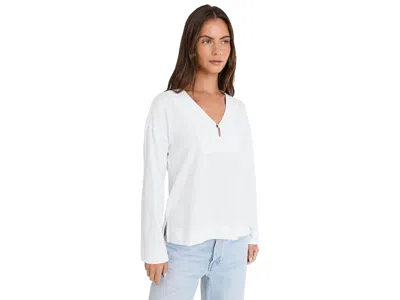 Lilla P Keyhole Easy Cuffed Tee Women's Clothing White: Md