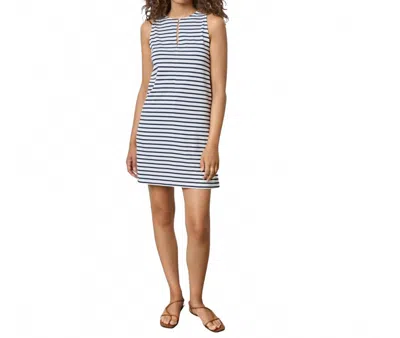 Lilla P Keyhole Tank Mini Dress In Dark Navy Stripe