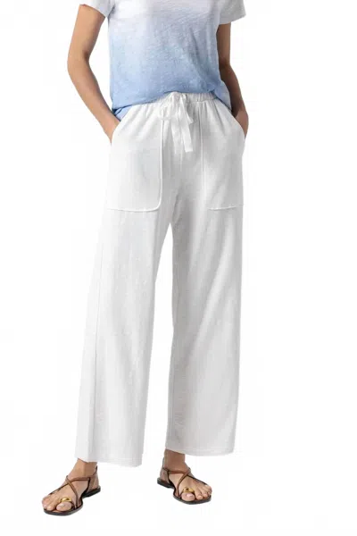 LILLA P KNIT DRAWSTRING PANT IN WHITE