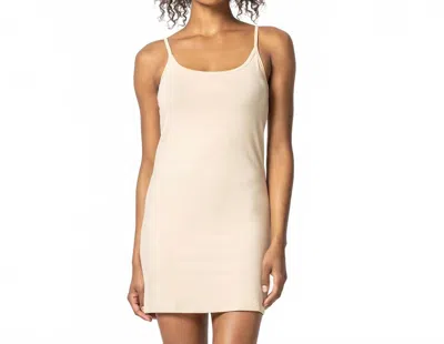 Lilla P Knit Slip Dress In Nude In White