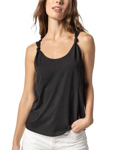 LILLA P KNOT STRAP TANK TOP IN BLACK