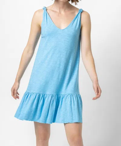 Lilla P Knotted Peplum Dress In Blue
