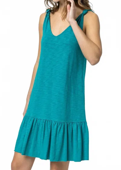 Lilla P Knotted Peplum Dress In Jungle In Blue