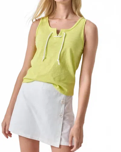 Lilla P Lace Up Tank Top In Limeade In Yellow