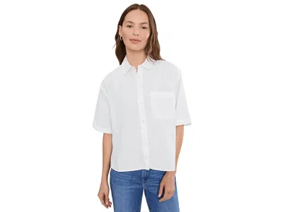 Lilla P Linen Blend Boyfriend Button Down Women's Clothing White: Sm In Multi