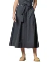 Lilla P Long Belted Skirt In Multi In Gray