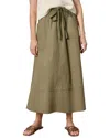 Lilla P Long Poplin Skirt In Kelp In Green