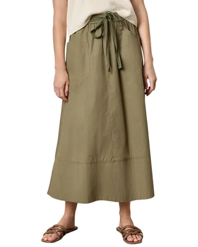 Lilla P Long Poplin Skirt In Green