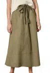 Lilla P Long Poplin Skirt In Kelp In Green